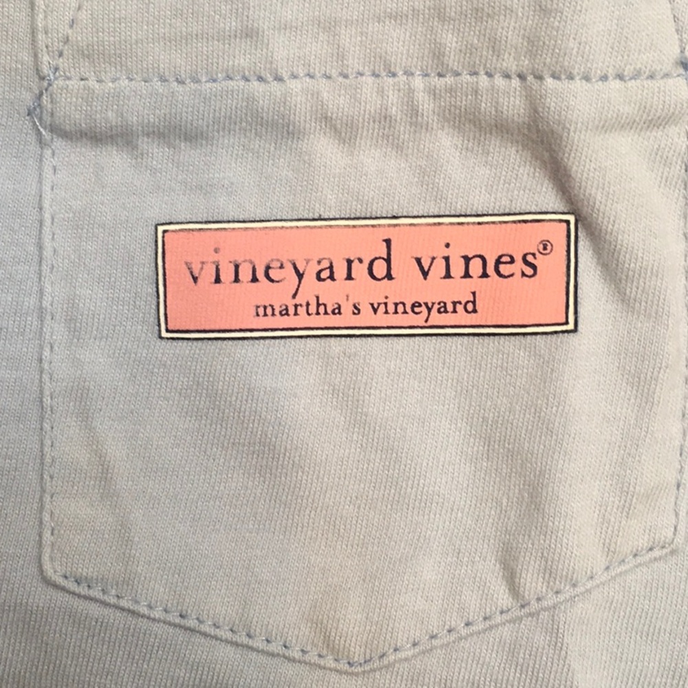 Vineyard Vines Long Sleeve Tee Shirt in Light Blue with Pink - Picture 3 of 6